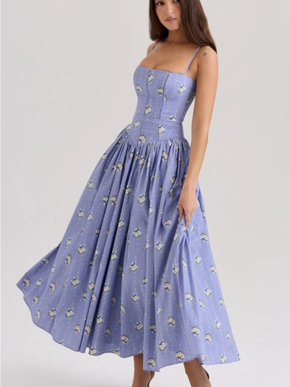 House of CB Ysabella Lavender Floral Midi Dress